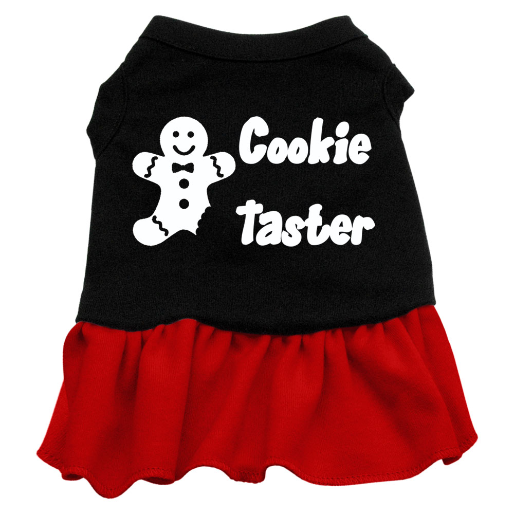 Cookie Taster Screen Print Dress Black with Red Lg